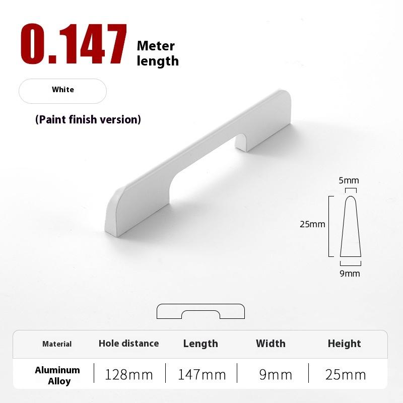 Solid Black Lengthening One Meter Cabinet Long Handle Modern Simple Lengthening Cabinet Door Handle