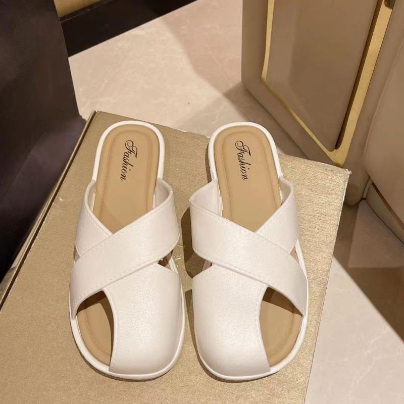 Slippers women wear low heels and one pedal soft bottom new summer bag head drag with skirt fairy cool slippers