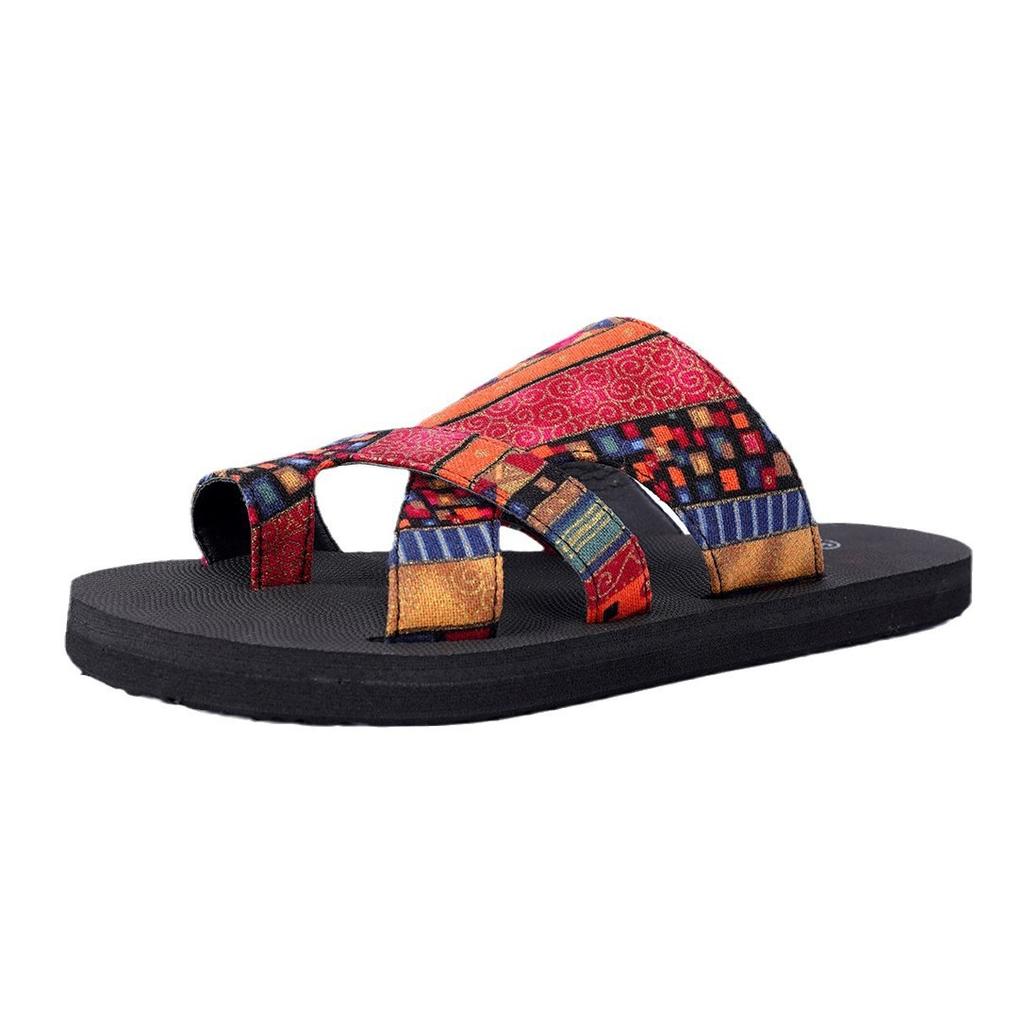 Fashion Women's Colorful Tribal Pattern Slippers Sandals - Fashion Platform, Open-toed, Summer Beach Shoes, Women's Sandals