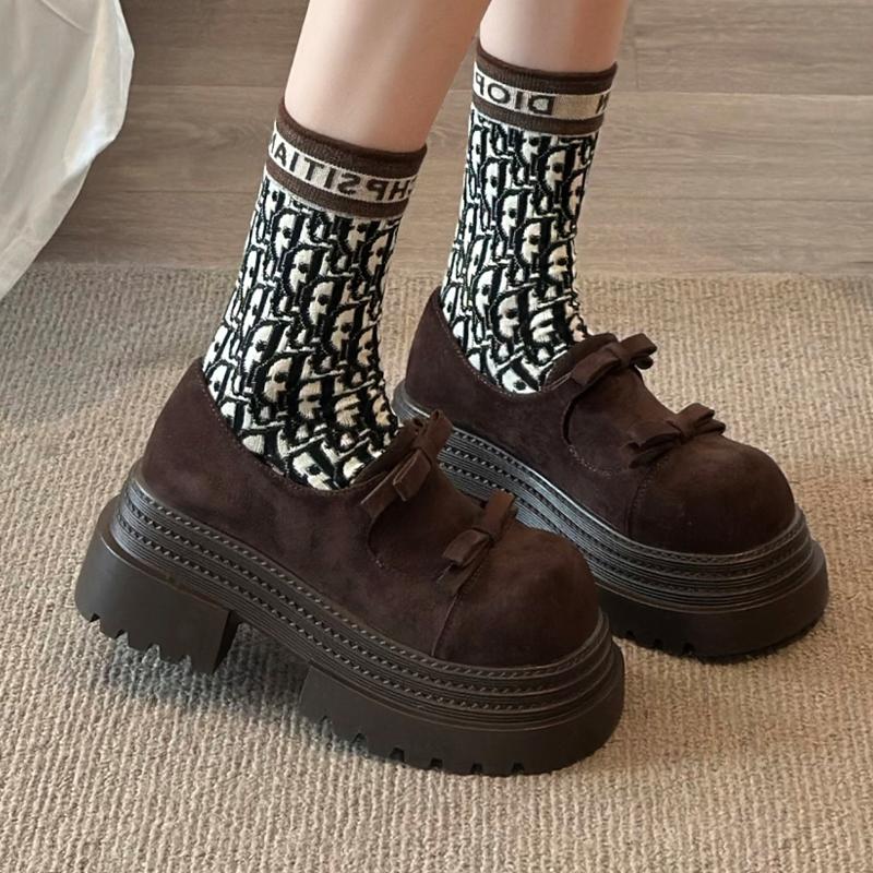 Fashion Flats Mary Jance Women Shoes Platform Bow Dress Loafers Shoes Fashion Sport Autumn 2025 Nre Trend Casual Zapatillas De Mujer