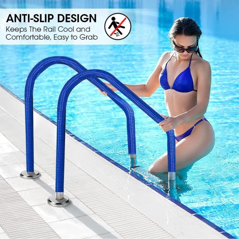 Nonslip Swimming Pool Hand Railing Handrail Cover Antiscald 4/6/8/10FT Neoprene Safe Rails Grip Accessories for All Ages