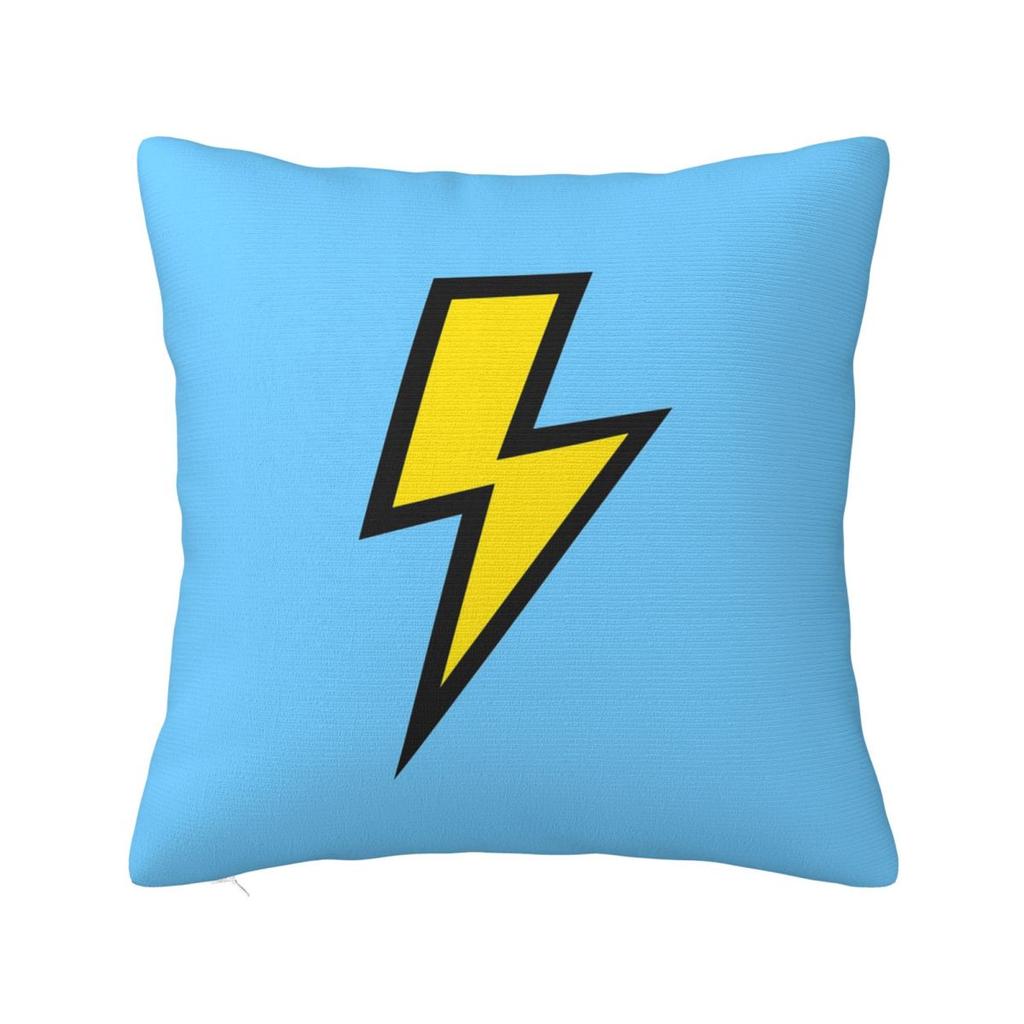 Yellow Lightning Bolts On Red Thunder Bolt Pattern Square Pillowcase Cushion Cover Pillow Case Throw Pillow Cover for Home Car
