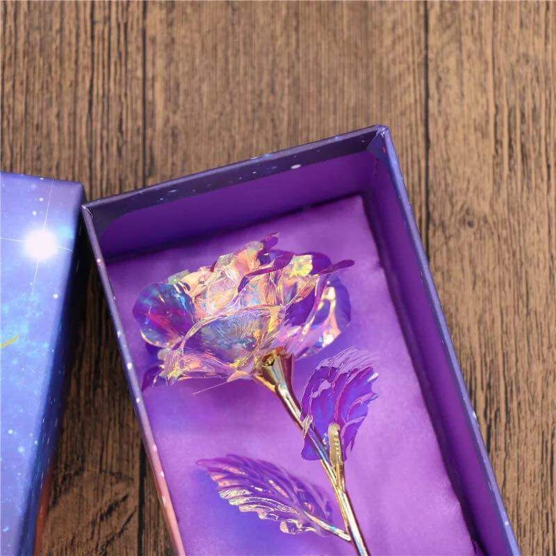 Gold Foil Plated Rose Flower 24K Dipped Decor With Stand Mothers Day Gift & Valentine's Day Gift Gold Flower with Gift Box