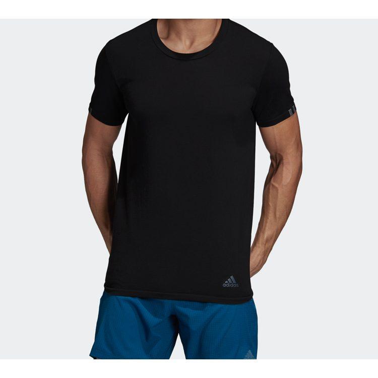 Adidas T Shirts Men's Black Crew Neck Moderate Straight Fit DW4460