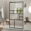ESG Glass Shower Wall 90x195 Cm Black