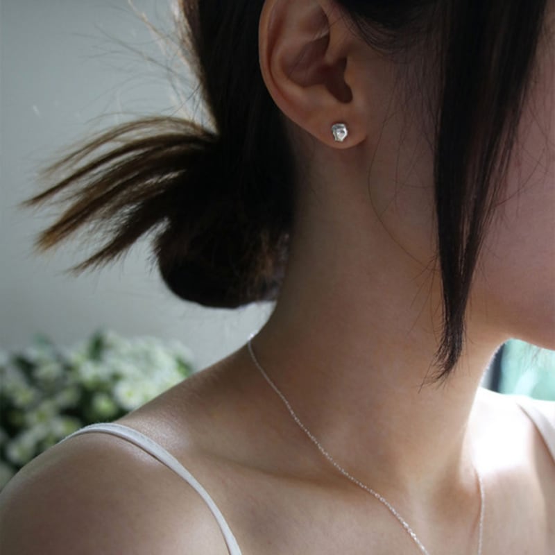 Youngglow Silver925 Pebble Earrings (2color)