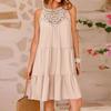 Women's Summer Cutout Dress Casual Sleeveless A-Line Layered Swing Tank Top Dress Beach Vacation Dress