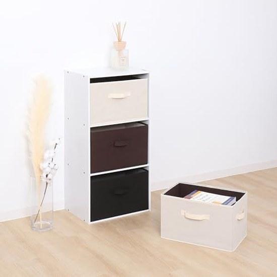 Astro Storage Box Non-woven Fabric Set 2 Perfect Color Beige x Brown Capacity 20L Clothing Toy Living Room Small Item Document Stylish High-end 606-69