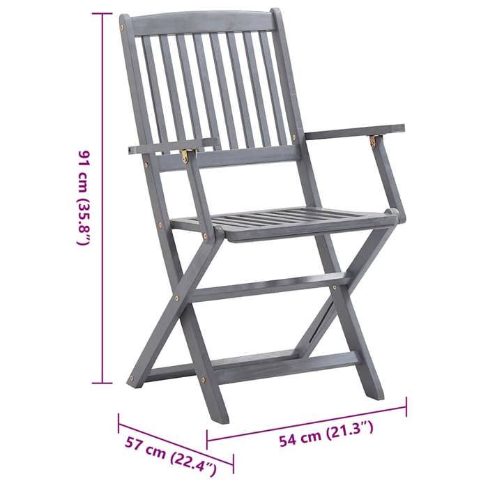 VidaXL Lot de 4 Chaises Pliables d'Extérieur avec Coussins, Sièges de Terrasse, Chaises de Salle à Manger, Meubles de Patio 3064511