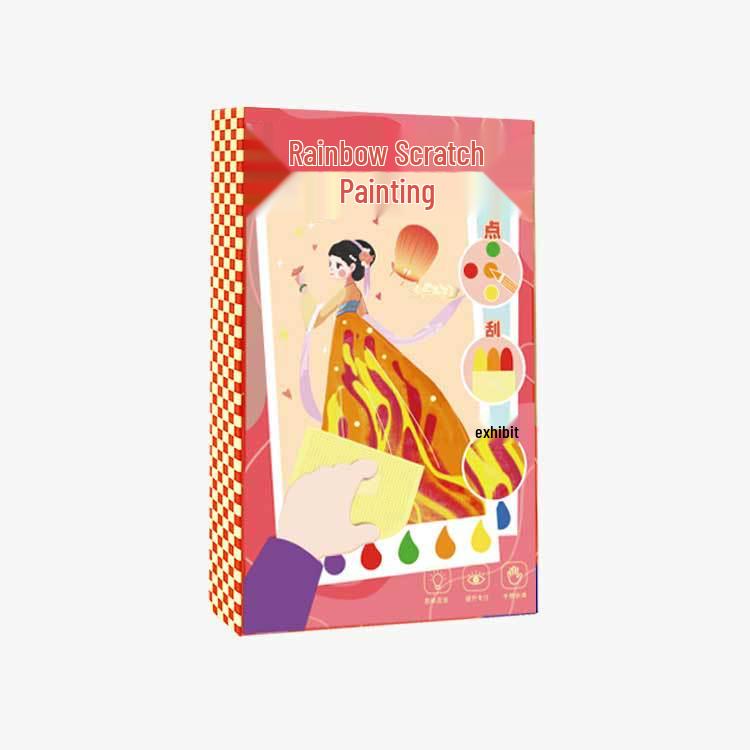 Kids' Rainbow Scratch Art DIY Pointillism Bookmarks & Postcards