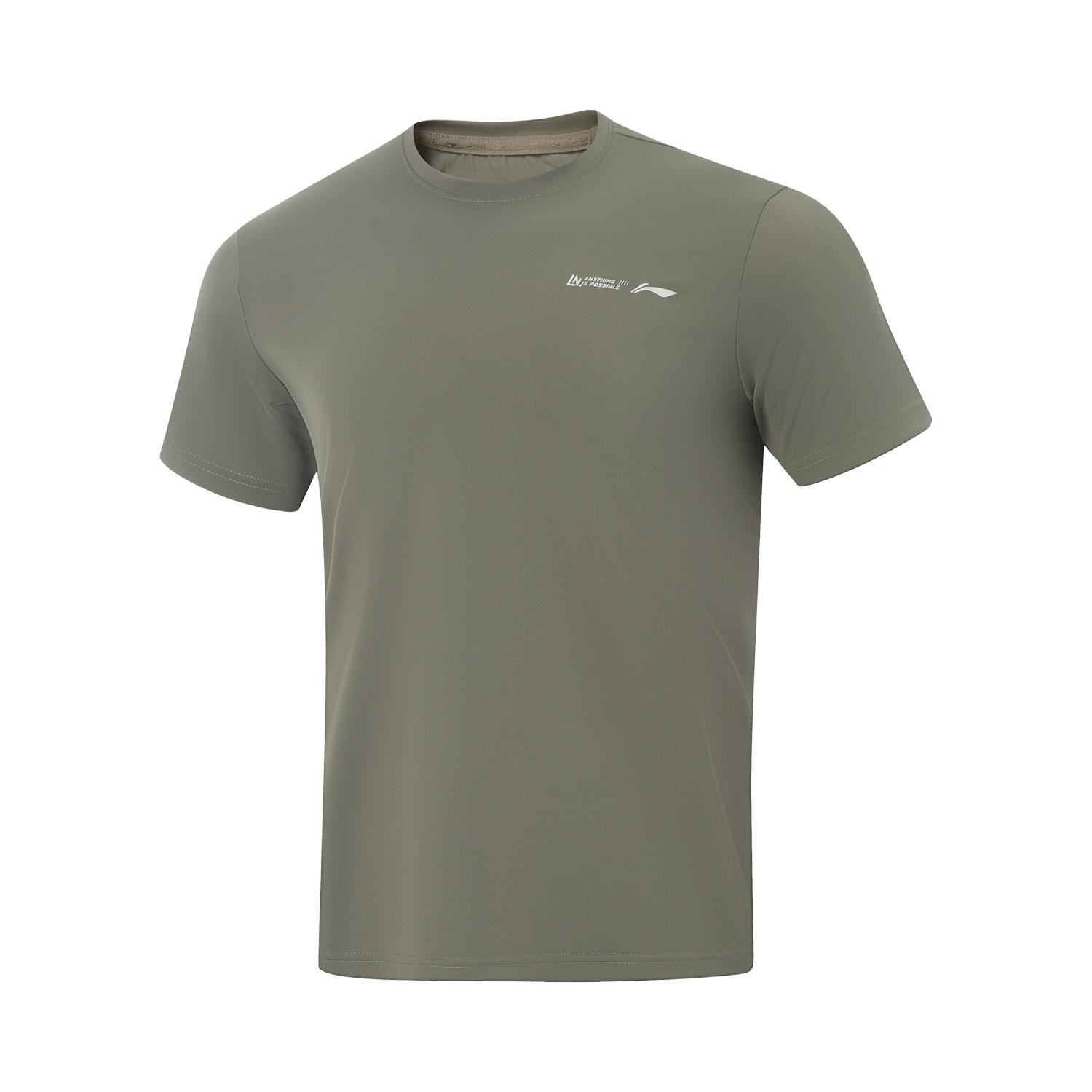 Li-Ning Fitness Series Moisture Wicking Round Neck Logo Letter T-Shirt Men Tops ATSV283-4 M