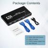 2 Port USB KVM Switch HDMI2.0b Switcher Support 2PC Computers 4 USB3.0 Ports Output Metal