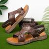Men's sandals leather breathable non-slip and wear-resistant outer wear dual-purpose cool slippers men's summer new soft-soled beach shoes