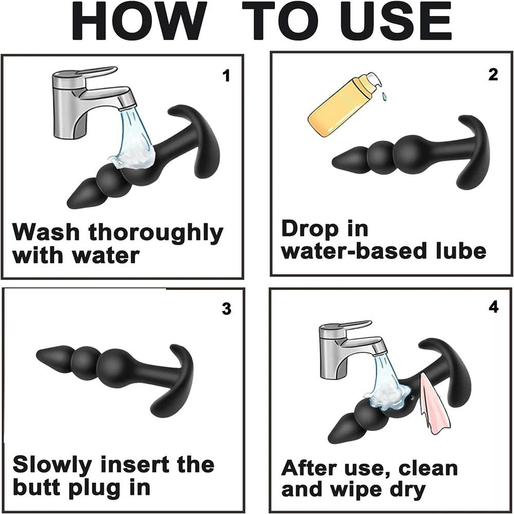 Silicone Dildo Anal Plugs Butt Plug Stopper Dilator Prostate Massager Vaginal Stimulator Adult Sex Toys for Men/Women Trainer