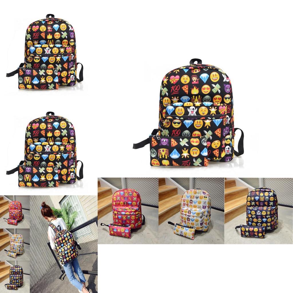 Vibrant Garcon Filles Emoji Smiley Backpack Ideal For School With Educational Value