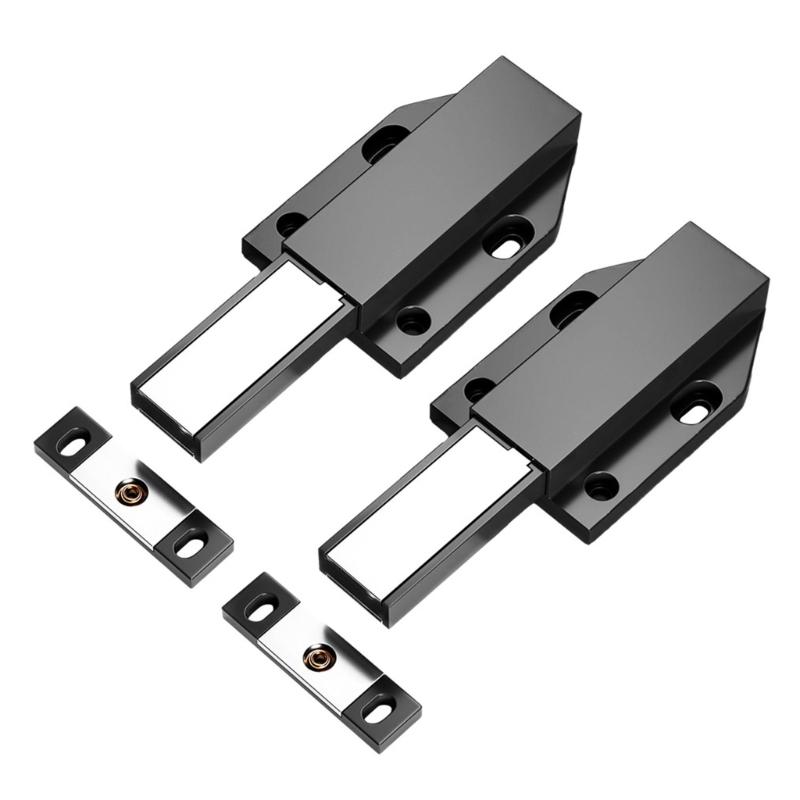 2 Pack Portable Sturdy Magnetic Push To Open Cabinet Hardwares Accessory for Hide Door and Drawers In Elegant Color