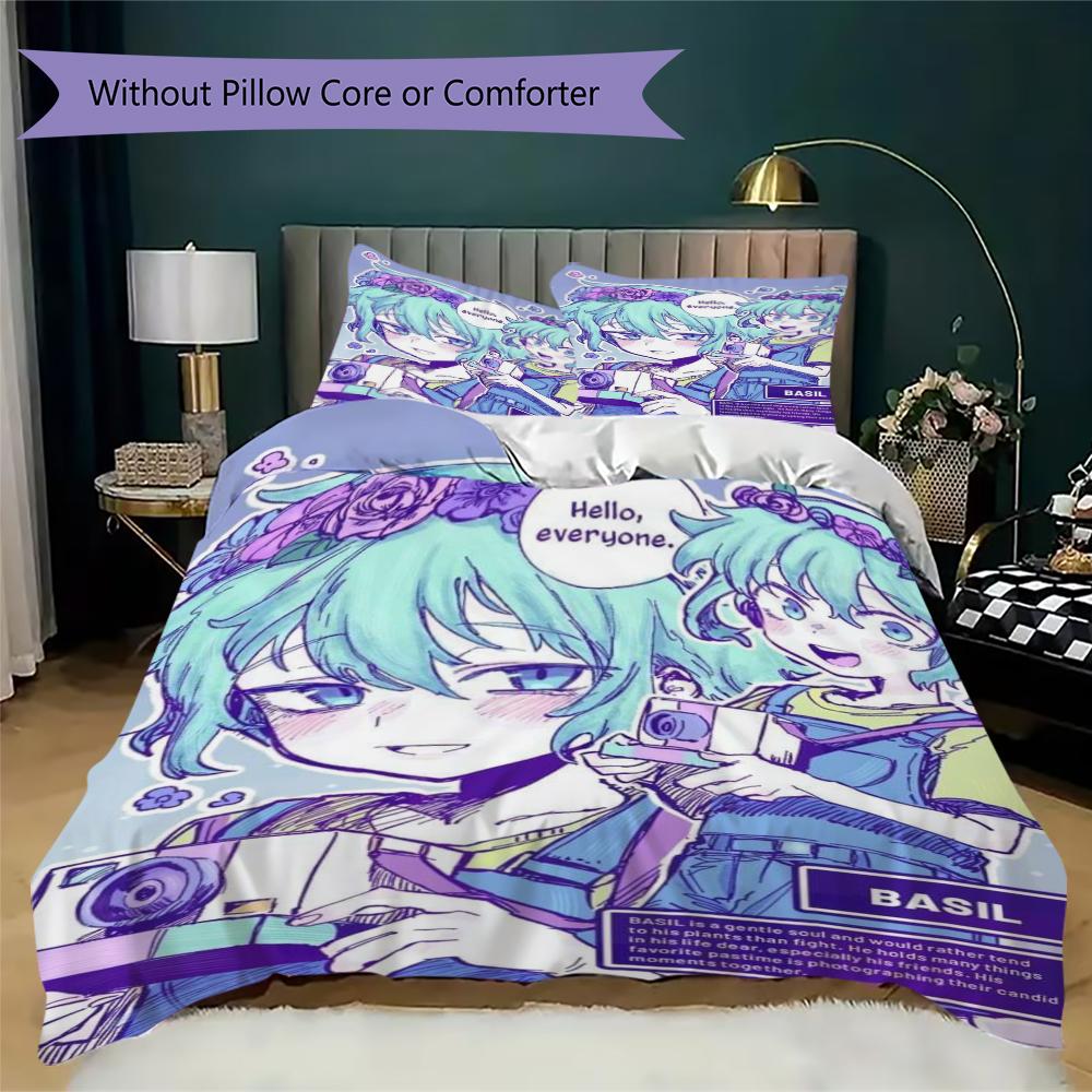 Omori Game 6 Pattern Bedding uilt Set uilt Cover Pillowcase Home Decoration Birthday Gift (1 * duvet cover + 2 * pillowcase without core)101