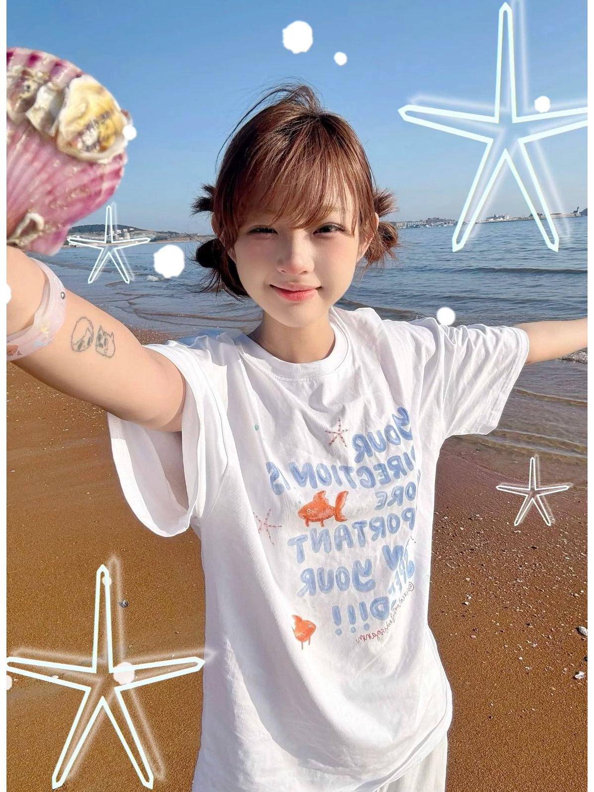 Women s 2026 Summer Loose Fit White Pure Cotton Short-Sleeve T-Shirt XL белый
