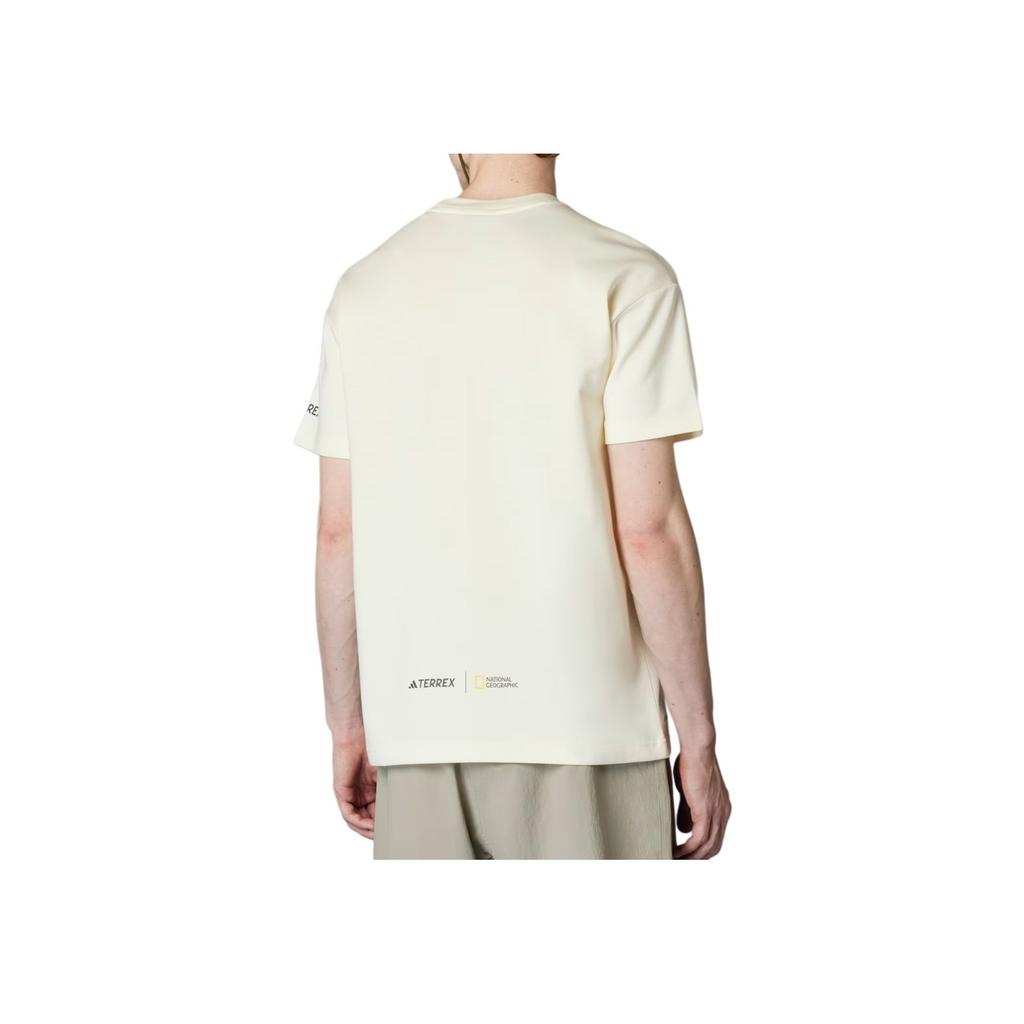 adidas X National Geographic Collaboration Comfortable Soft Skin-Friendly Breathable Short Sleeve T-Shirt Unisex Tops White JD5962