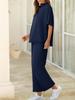 Completo Lounge Oversize da Donna con Pullover a Manica Pipistrello e Pantaloni a Gamba Larga