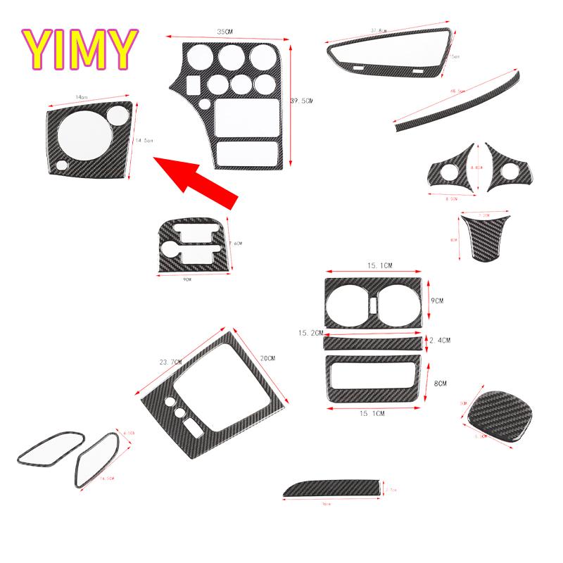 Carbon Fiber Set Gear Shift Door Trim Car Interior Accessories Decorative Stickers for Alfa Romeo 159 Brera/Spider 2004-2011 LHD