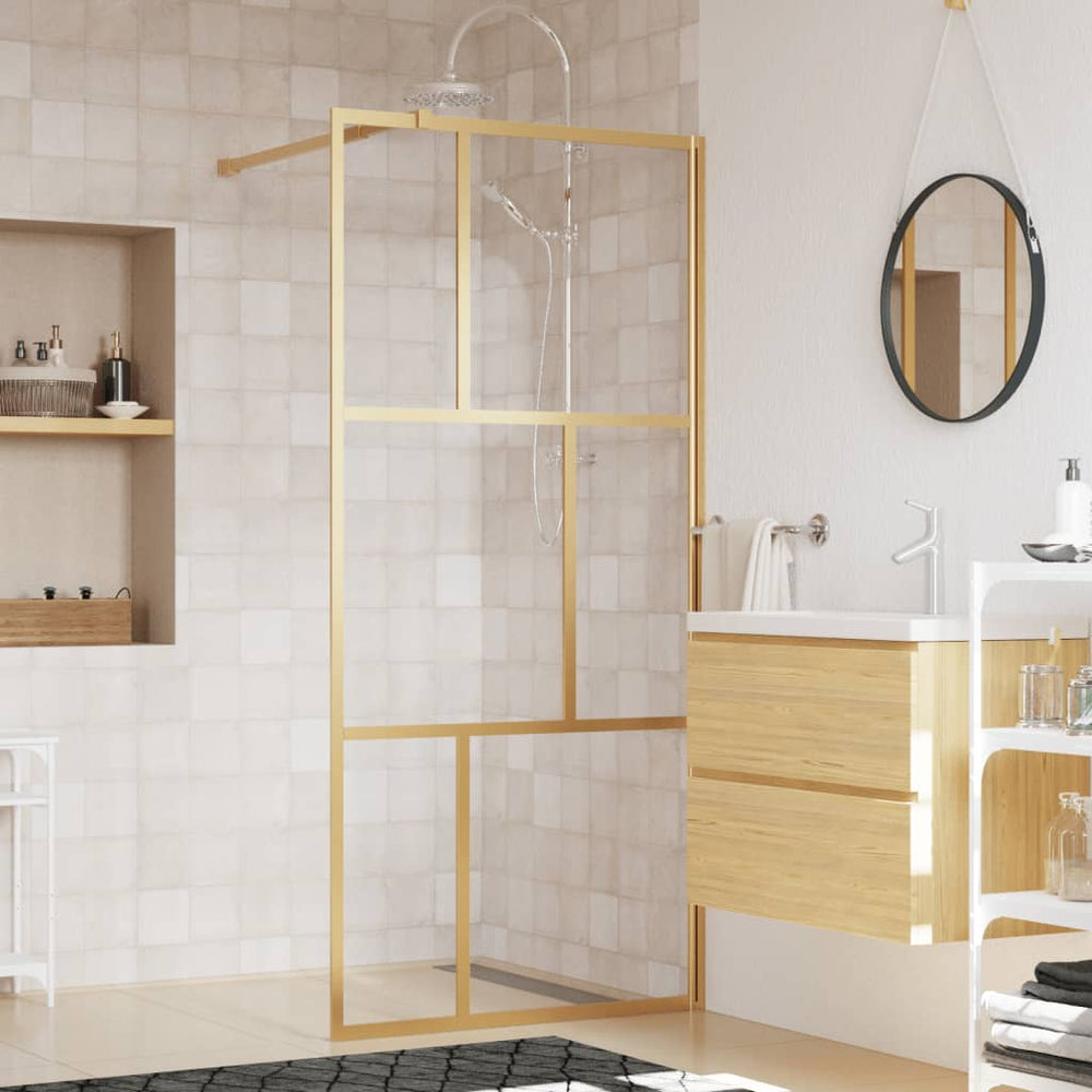 Shower Wall with Golden Transparent ESG Glass 80x195 Cm