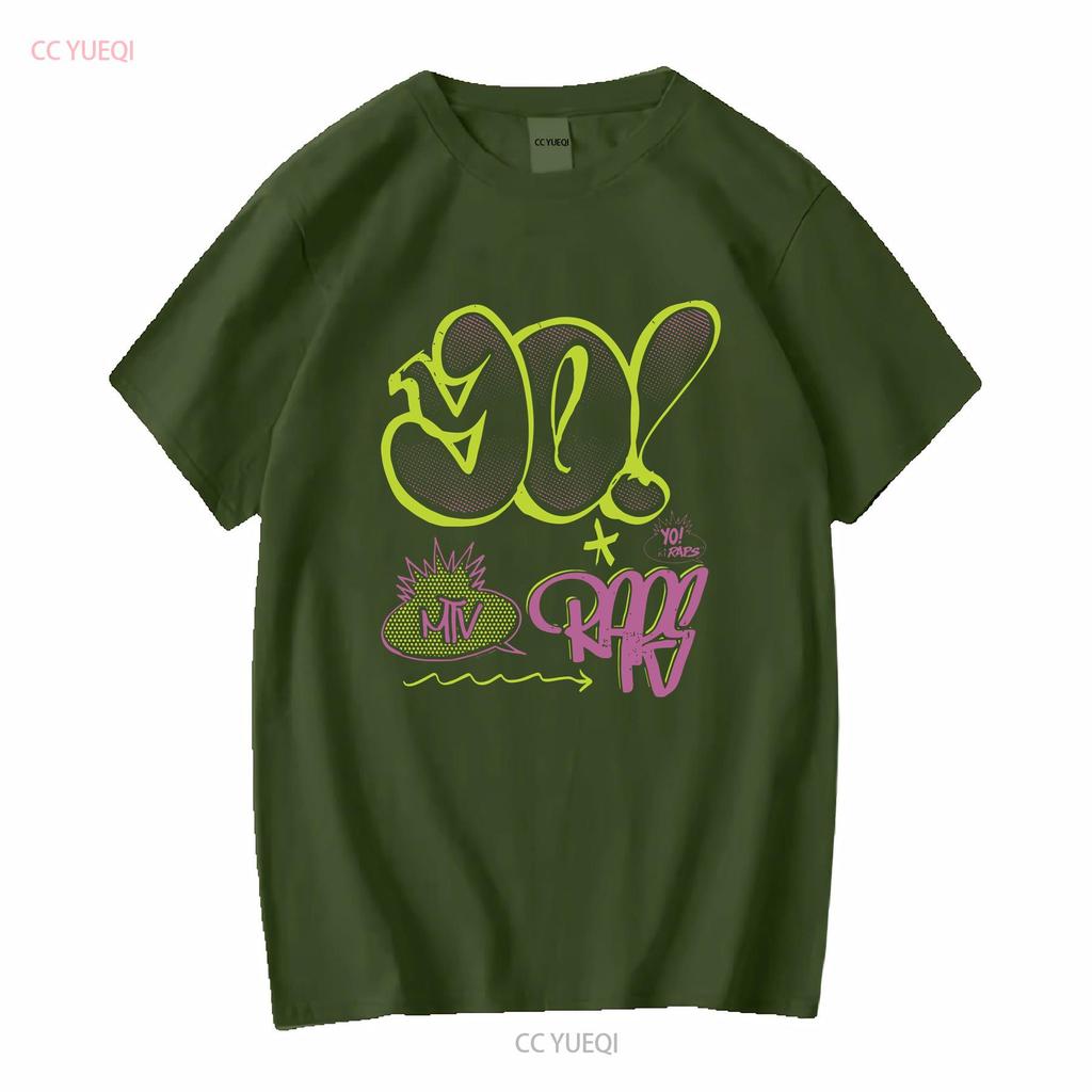 MTV 80s Music Television Yo Raps Graffiti Logo Mens T Shirt vintage Washed Slightly Versatile designer clothes Casual