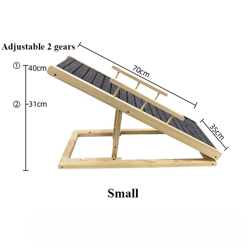 Pet Ladder Foldable Anti-skid Solid Wood Dog Slope Elderly Dog Assisted Ladder Adjustable Scratch Resistant Household Pet Ramp