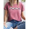 Cute Striped Sheep Women's Tee - Farm Animal Graphic, Casual Green Top