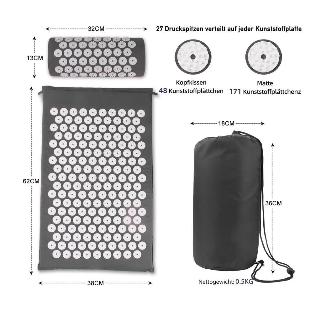 Non-Slip Massager Cushion acupressure Massage Yoga Mat Sets Spike Fitness Pilates Relieve Stress Back Pain Applicator kuznetsov