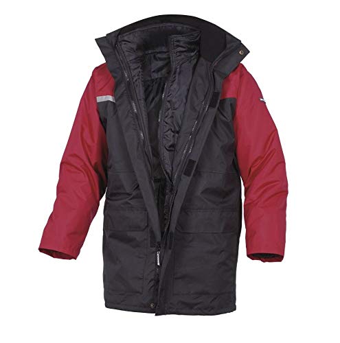 DELTAPLUS ALASKA2 Bunda do chladného počasí Velikost M Odolná vůči chladnému počasí do stupňů Vyrobeno z 3M materiálu Kapuce odnímatelná -20 [Thinsulate] Červená/Černá