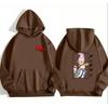 Anime-Inspired Oversized Hoodie With Ribbed Hem Unisex Sweatshirt Fall Casual Wear