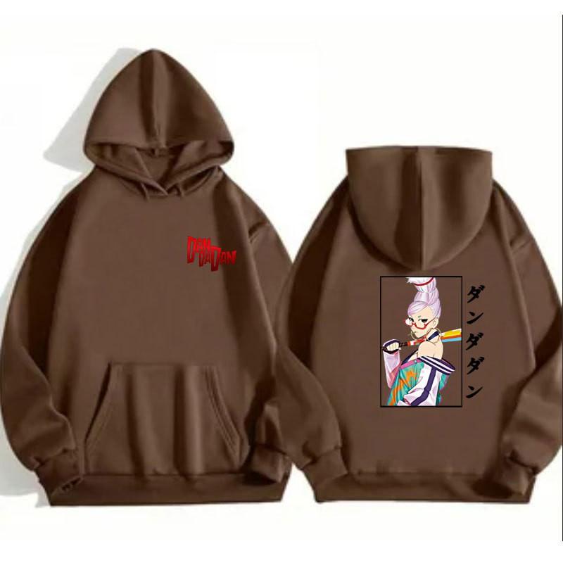 Anime-Inspired Oversized Hoodie With Ribbed Hem Unisex Sweatshirt Fall Casual Wear