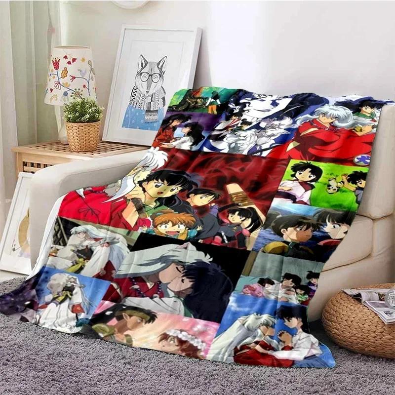 Anime Inuyasha Throw Blanket Soft Flannel Thin Blankets for Bed Sofa Cover Bedspread Picnic Cooling Gift Home Deco