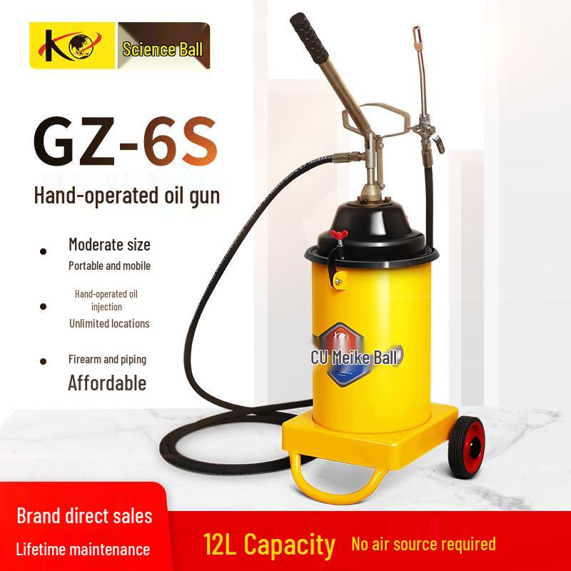 Keqiu GZ-6S Manual Grease Gun for Vehicles and Machinery - 12 Liter Hand-Operated Oil Injector 12 Liter