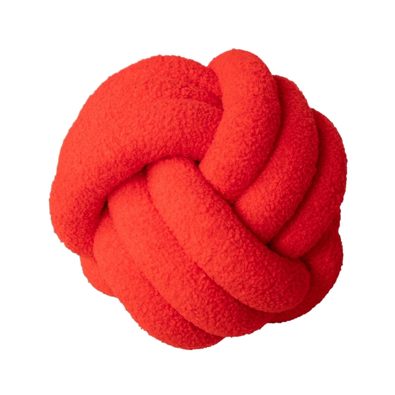 

Handwoven Knot Ball Pillow Soft Textured Decorative Cushion for Home and Office Use Unique Design Comfortable Support One Size червоний
