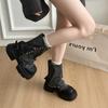 Fashion Chunky Women Ankle Boots Designer Platform Heel Shoes Autumn Winter Denim Short Booties Zapatos De Mujer