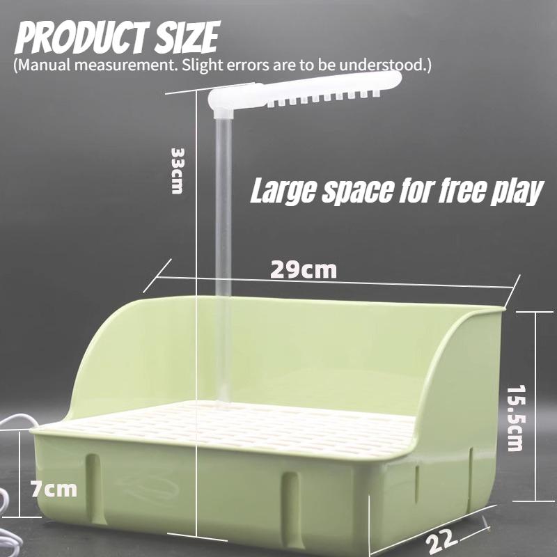 Ptačí elektrická koupací vanička dešťová vanička automatická cirkulující voda pro andulky pivoňkové korely a papoušky aratingy sluneční