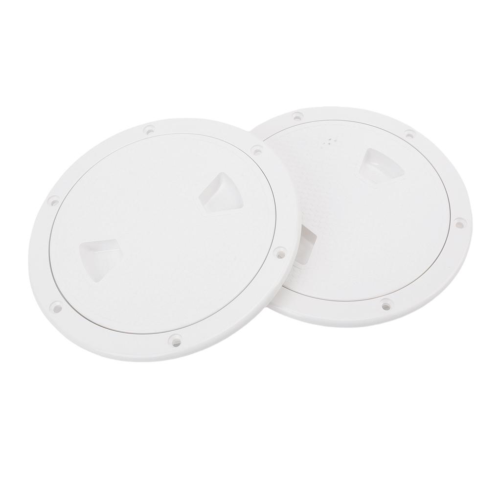 2PCS 6 Inch Boat Round Inspection Deck Plate with Detachable Cover for Marine Yacht White