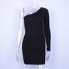 2018 European & American One-Shoulder Slimming Long-Sleeve Dress