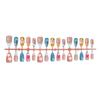30pcs High-Quality 3D Seashell Carved Nail Tips with Colored Flowers & Rhinestones
