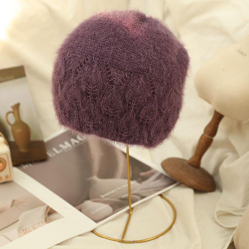Korean Double-Layer Warm Wool Knit Hat with Velvet, All-Match Winter Fashion for Women