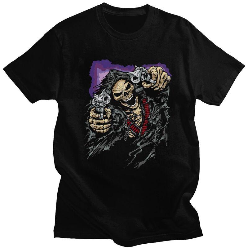 

Custom Anime Skull Shooting T Shirt for Men Tshirt Fashion Tees Short Sleeve Death Grim Reaper T-shirts Slim Fit Clothing - M... S разноцветный
