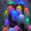 Halloween Skull String Lights Multicolor Skull Shaped LED Lights Waterproof Decorative String Lights for Festivals Anniversary Makeup Parties