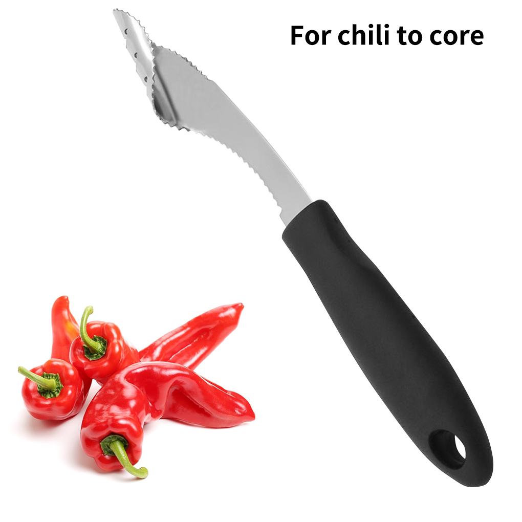Pepper Corer Stainless Core Slicer Serrated Handle Kitchen Tomato Remover