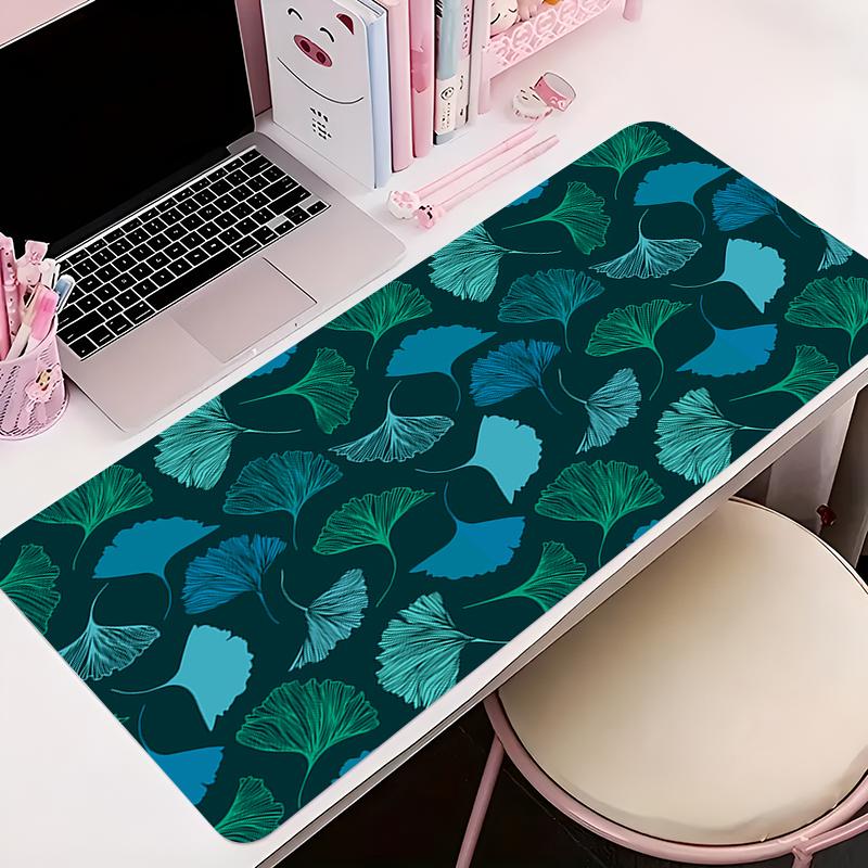 Gamer Antislip Mouse Pad Large Anime Desk Mat Gaming Accessories Computer Mousepad Extended Green Tropical Plants Keyboard Mat