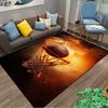 Fiery Basketball Hoop Print Carpet for Bedroom or Living Room Decor Suitable for use as an anti-slip for living room bedroom sofas