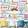 88Pcs/Set Back To School Bulletin Board Decoration Rainbow Book Pencil Notebook Letter Wall Sticker Welcome Party Blackboard Background Decor