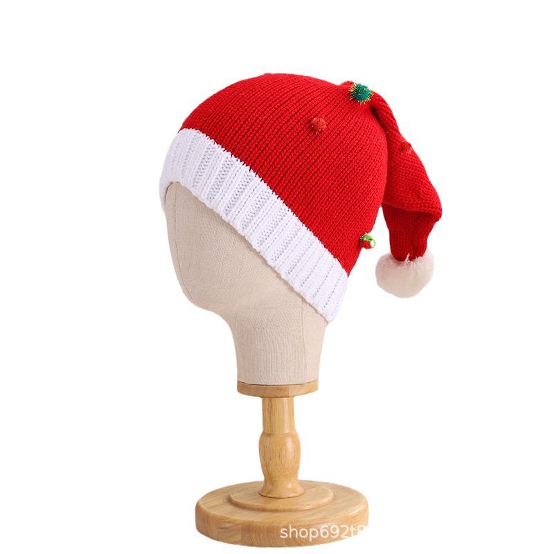 

Заграничная праздничная шапка-помпон из шерсти - Осенне-зимний теплый дорожный аксессуар M (56-58cm) красный