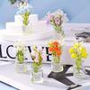 10Pcs Miniature Dollhouse Plant Flowers, 1:12 Tiny Small Glow In The Dark Glass Vase Flowers Plant House Decor, Faux Flower Model Dollhouse Decoration